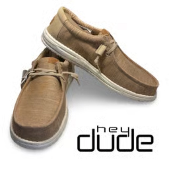 Hey Dude Other - NEW - MEN'S HEY DUDE WALLY ELEVATED BASICS KHAKI/WHITE - SZ 14